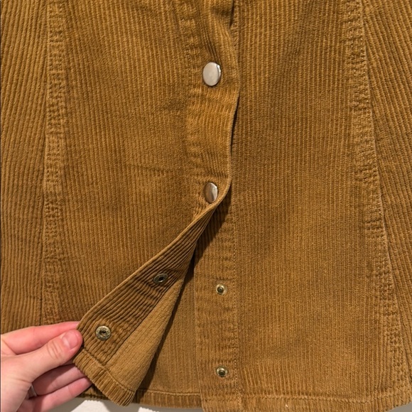 Brown Corduroy Button-Up Skirt - Picture 4 of 6